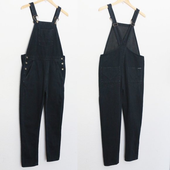 Hudson London Overalls S in Night Train Faded Blue Black Denim Relaxed Fit $245 - Picture 3 of 16